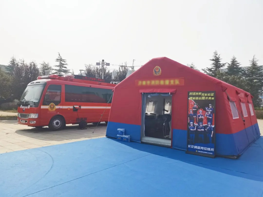 专业支撑专业，永利皇宫官网勘察消防车参演2024年度山东全省消防监督岗位演练活动！